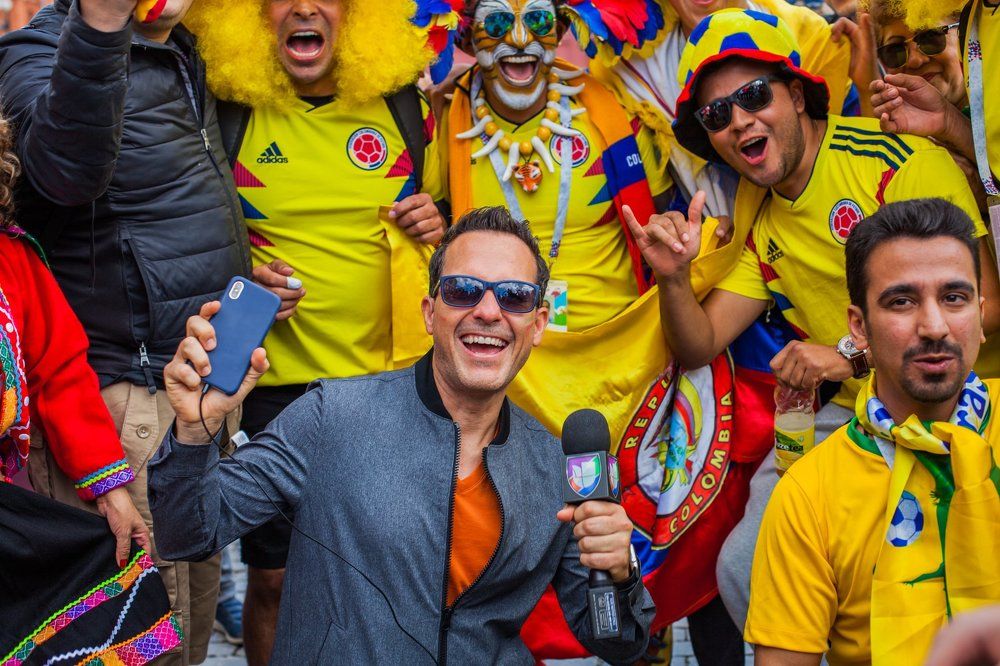 Репортер с Колумбийской командой