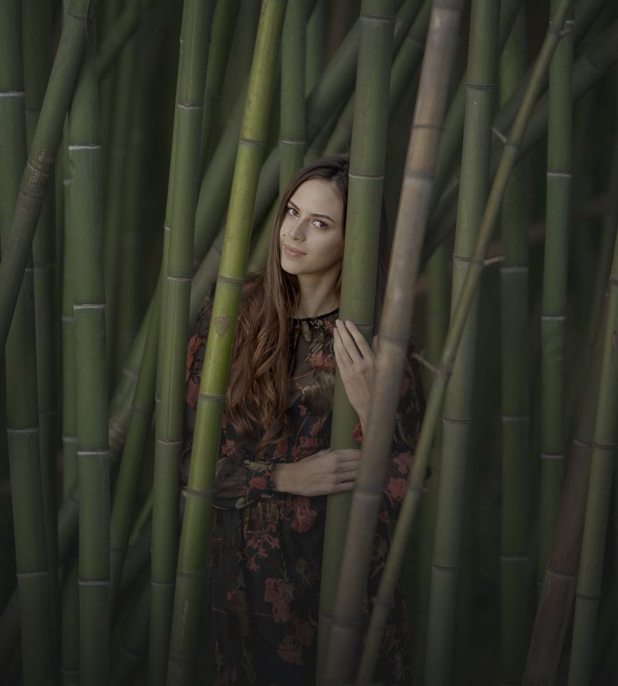 Девушка в бамбуке