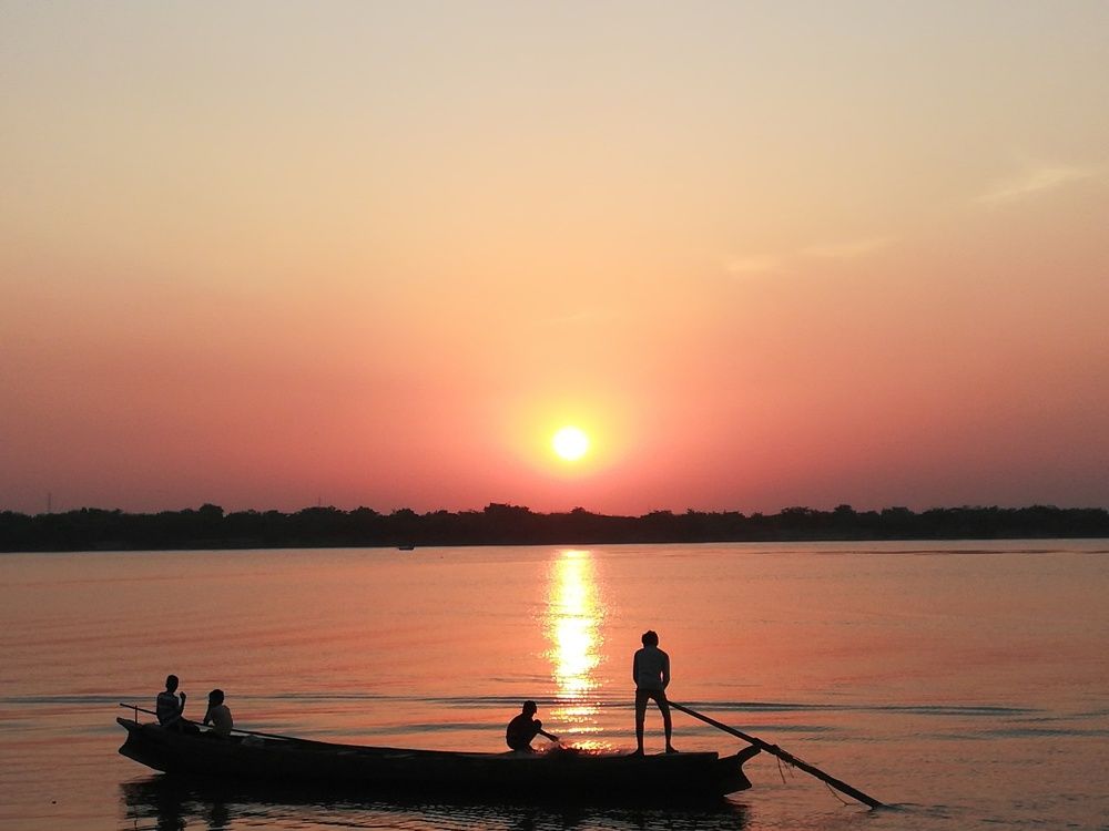 sunset godavari river