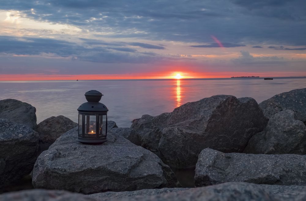 Закат на заливе