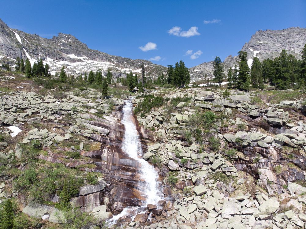 Водопад Мраморный, Ергаки