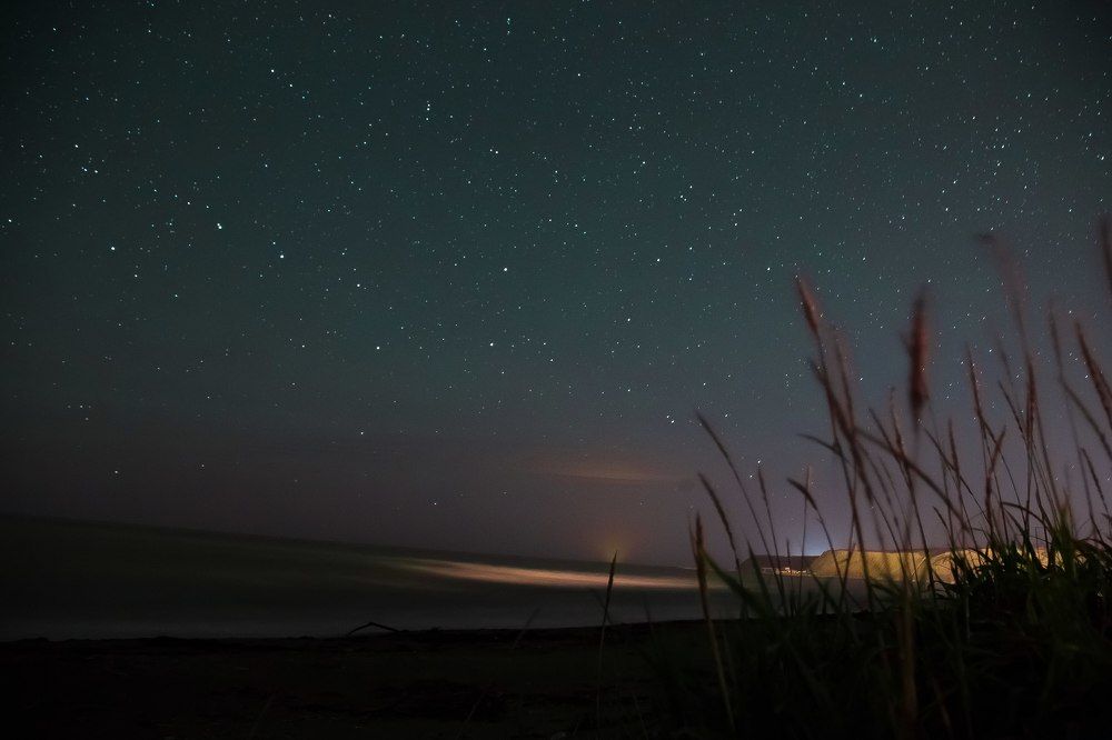 Ночь на пляже г. Томари, Сахалинская область
