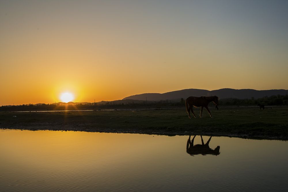 Georgia, Samegrelo - Sunset in River tekhura