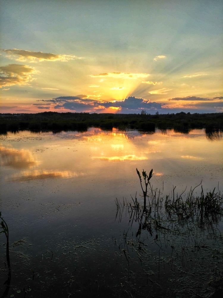Закат над озером