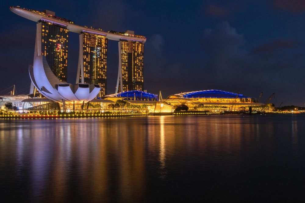 Marina Bay Sands during the light show