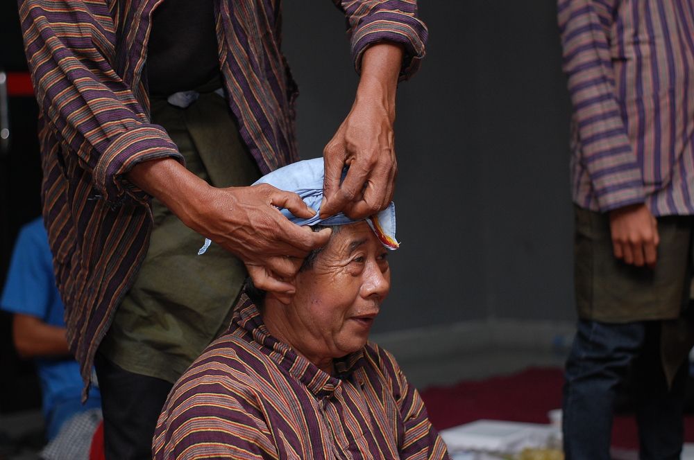 just before the show