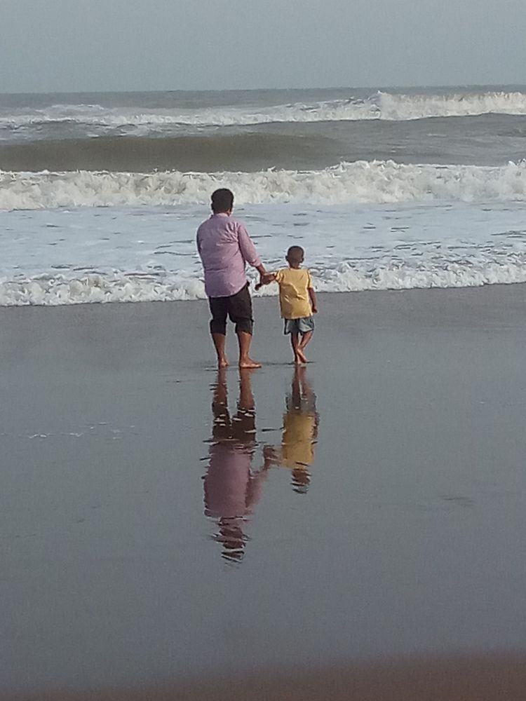 Dad & Son enjoying moment