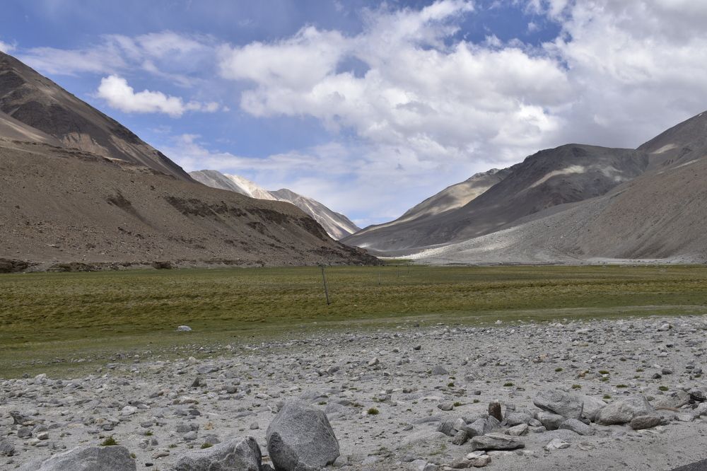 Nature - Sand, Grass, Mountains and Sky