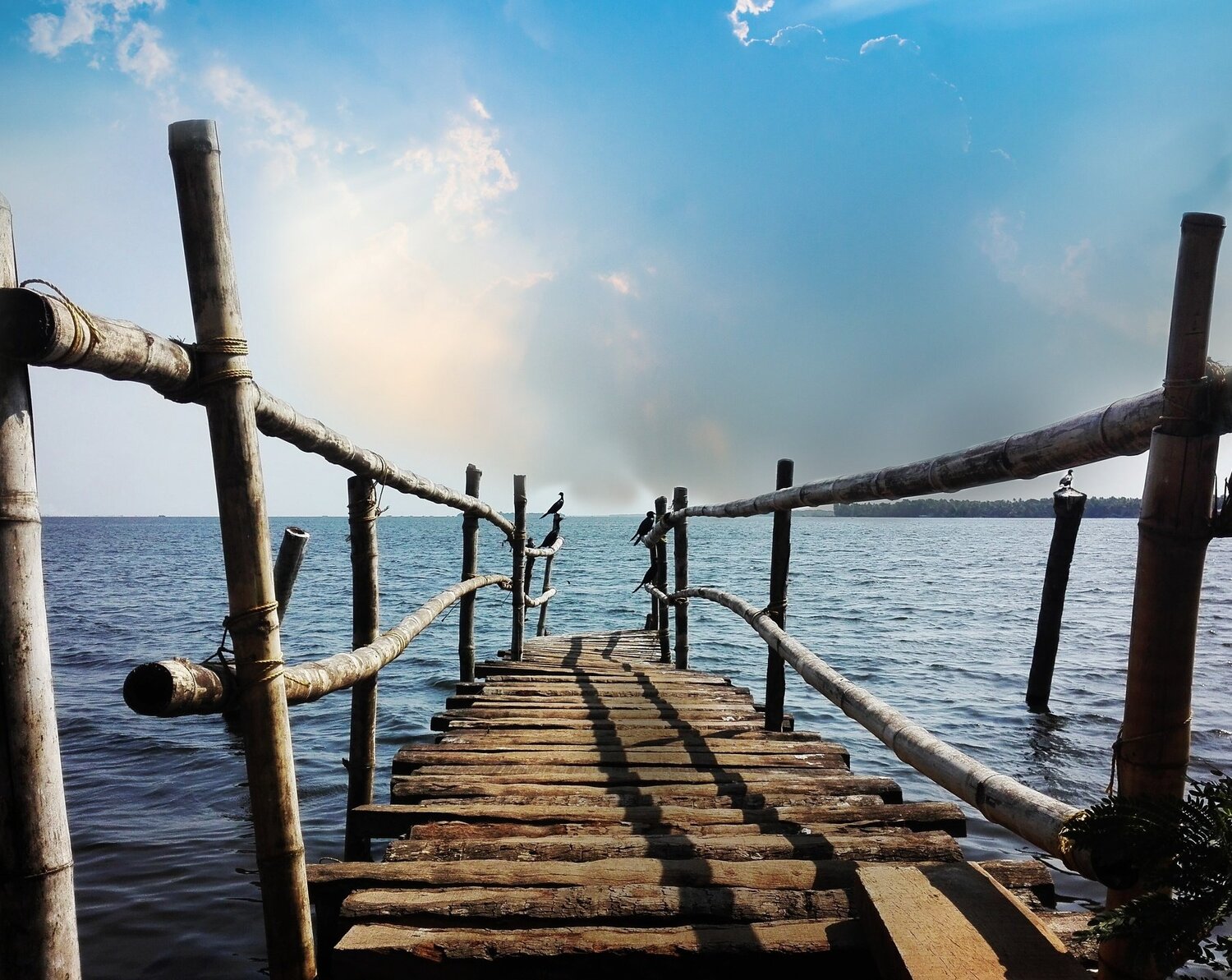 Old Wooden bridge near Vembanad lake