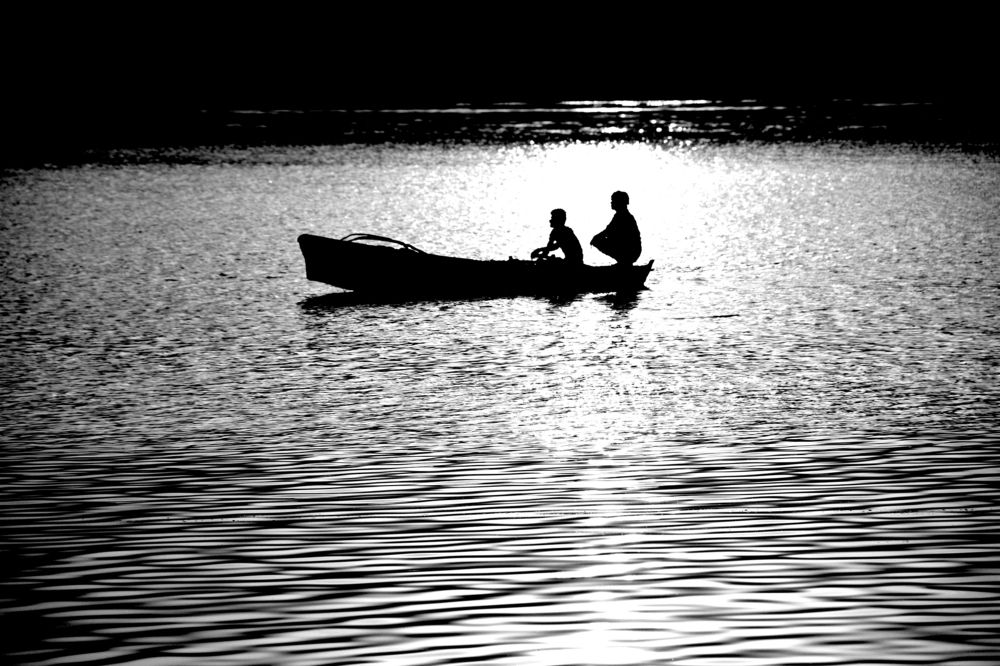 Twilight in black and white