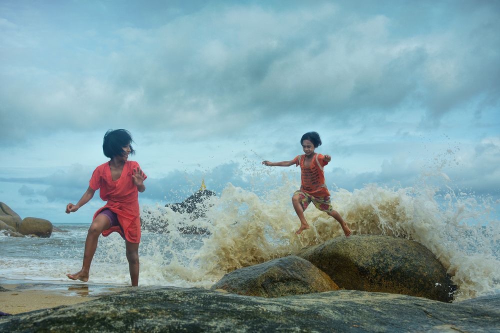 Playing with the water