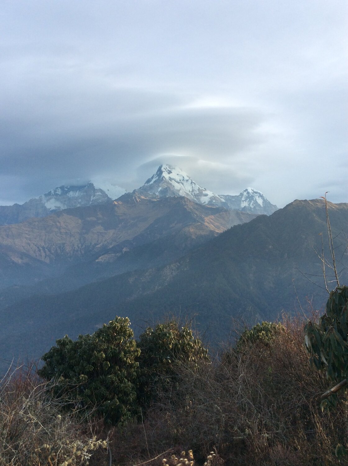 Annapurna south mountain View from poon hill Nepal