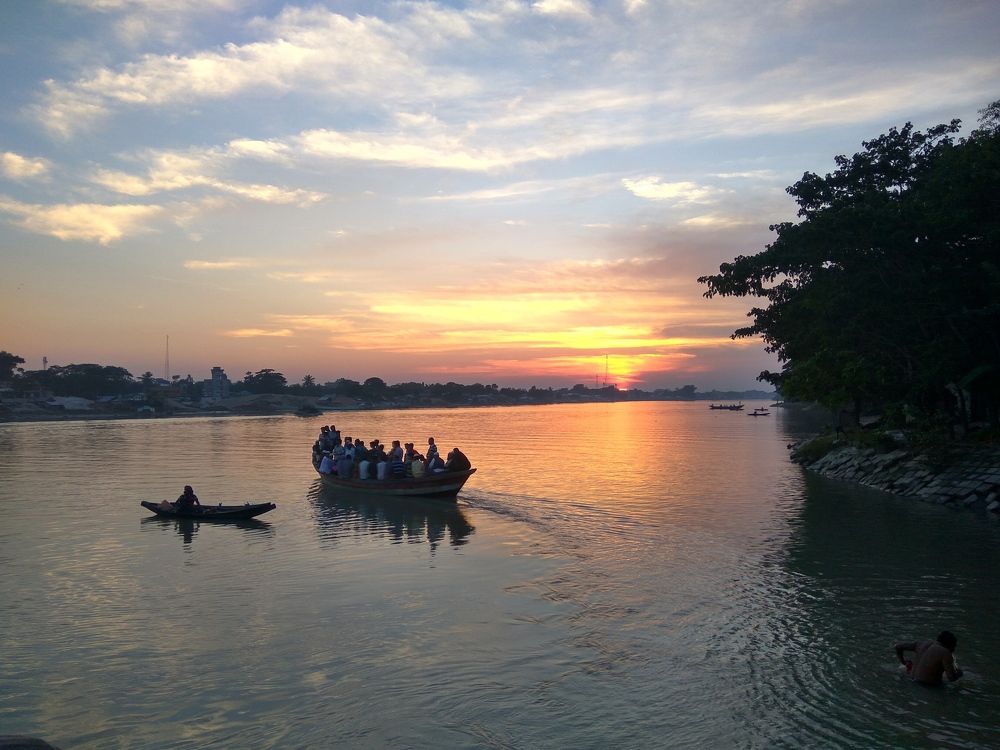 Sunset at river
