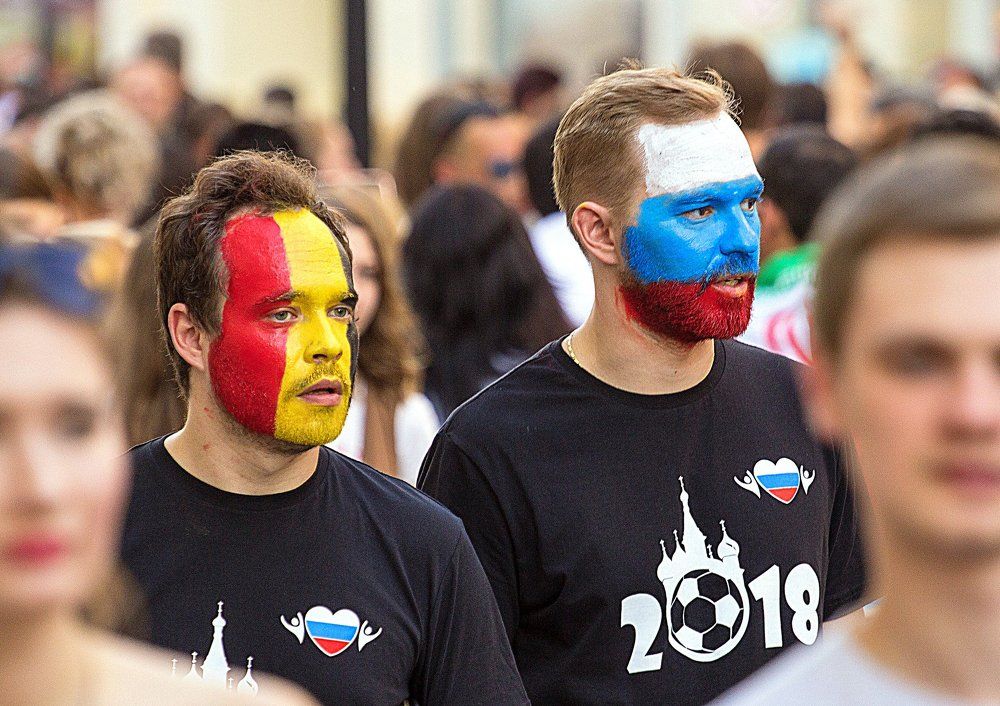 Болельщики на Никольской.