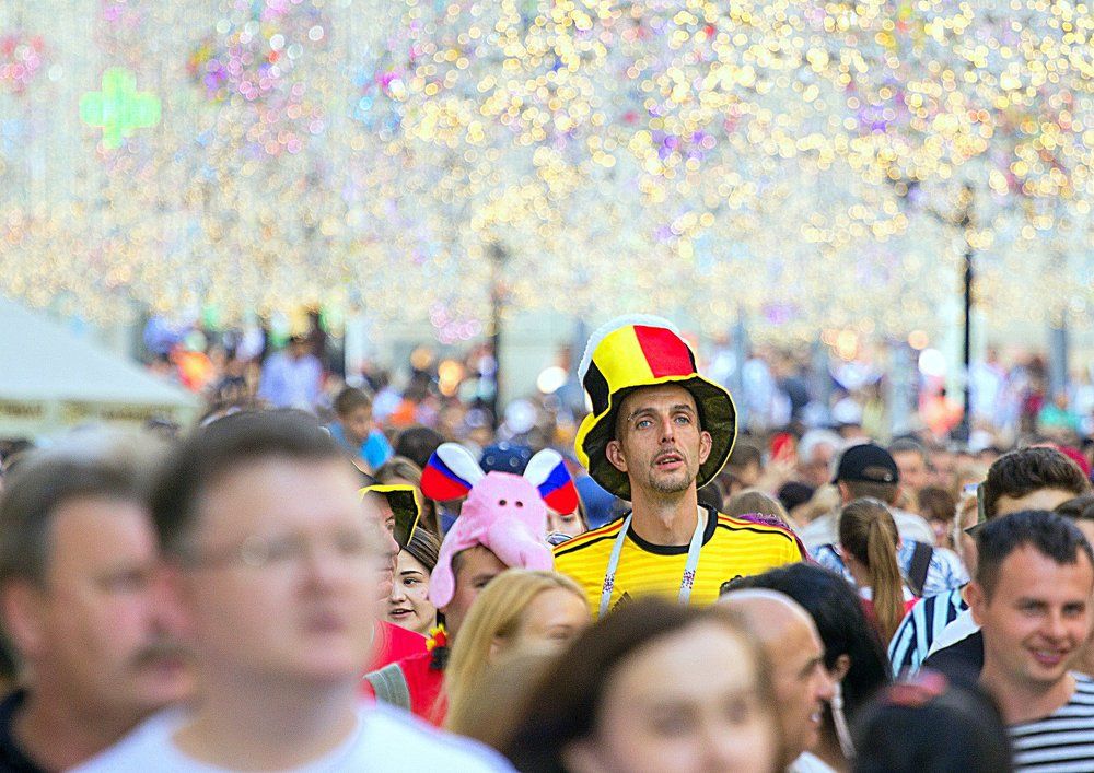 Бельгийский фанат на Никольской.