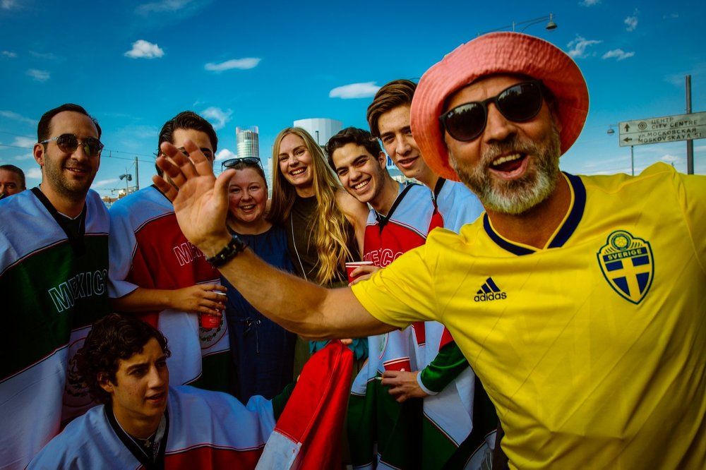 Swedish and Mexican fans