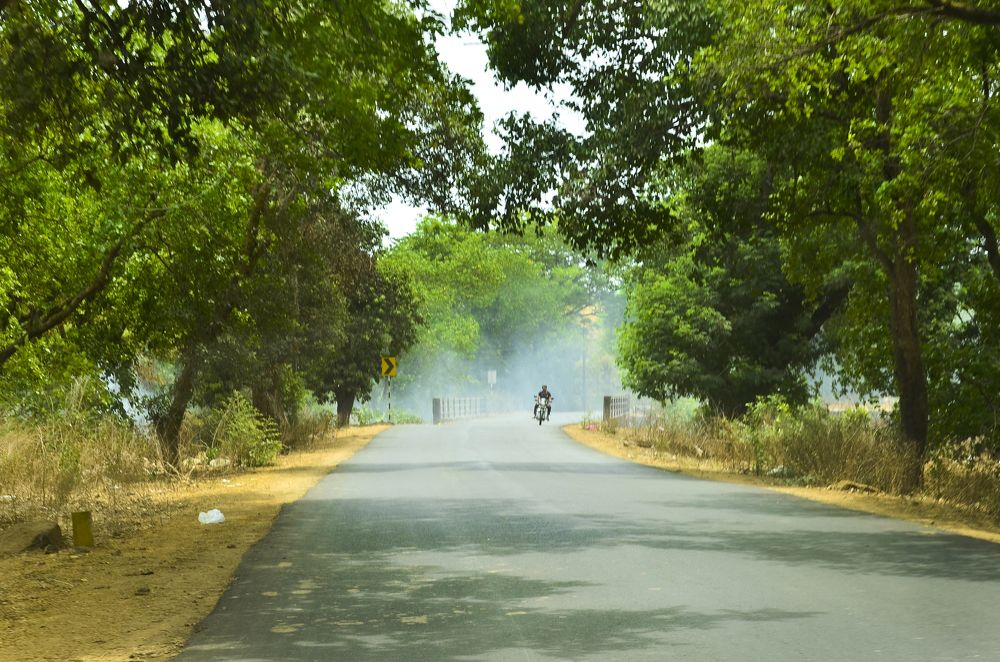 Bike in smoke