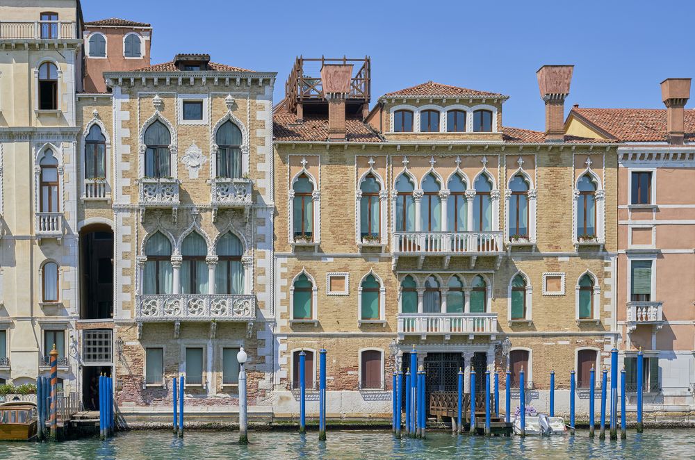 Palazzo Contarini Fasan and Palazzo Vernier Contarini on the Canal Grande. Venice. Italy.