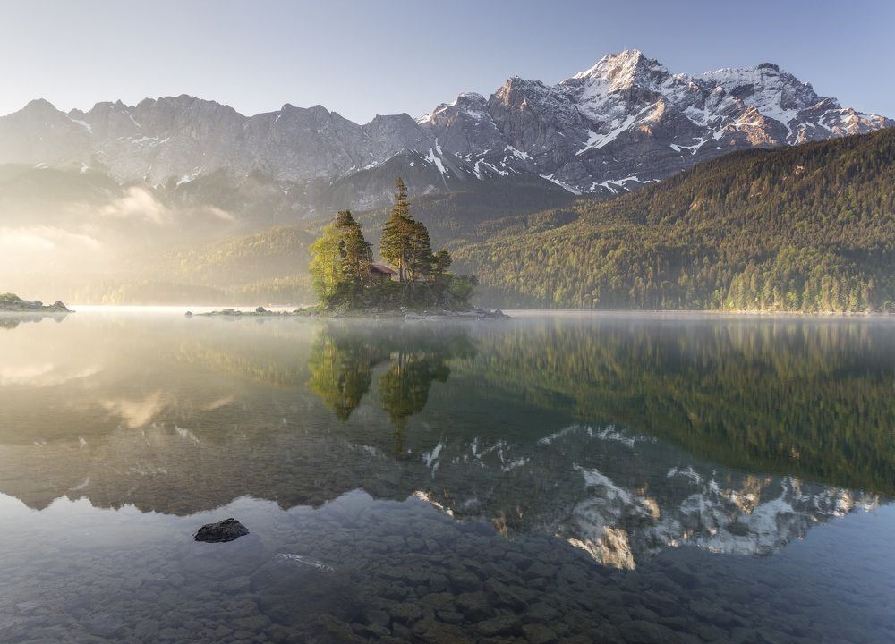 Рассвет на озере Айбзее. Германия.