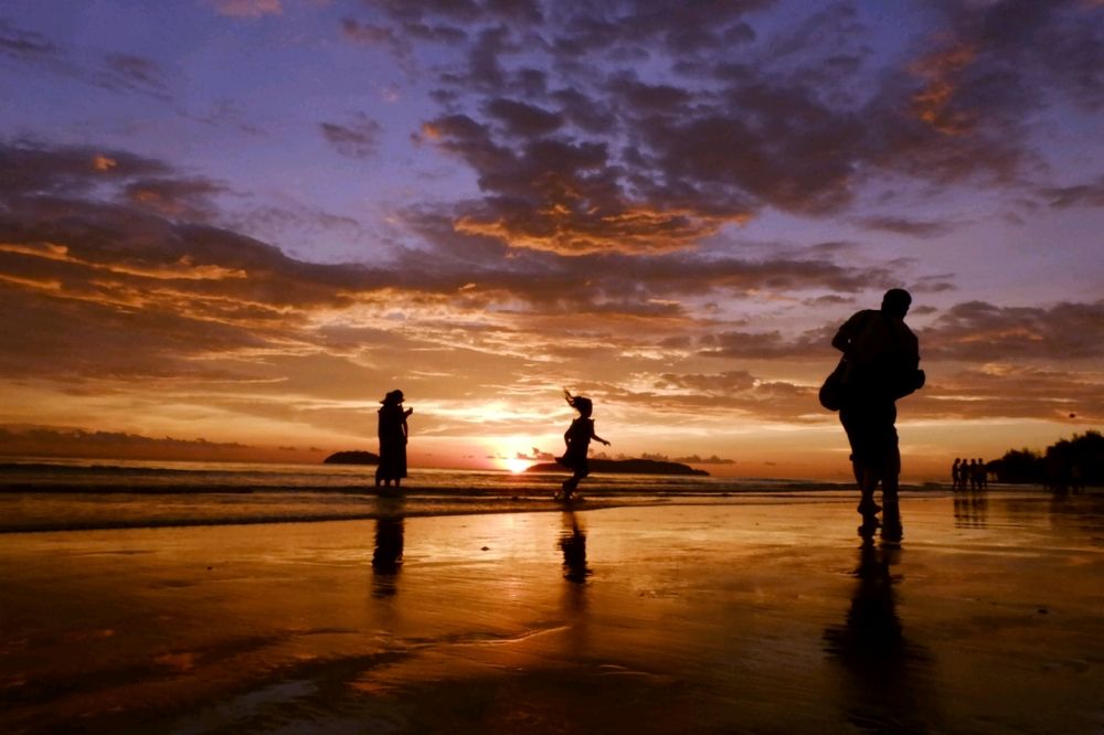 the beautiful sunset