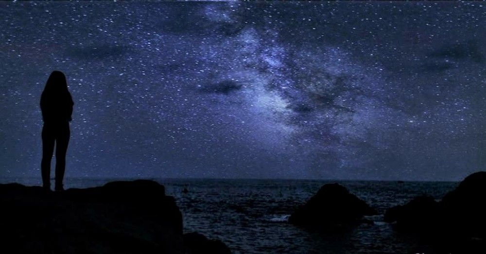 milky way and shiluete