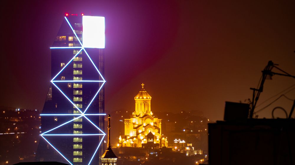 Church with modern building