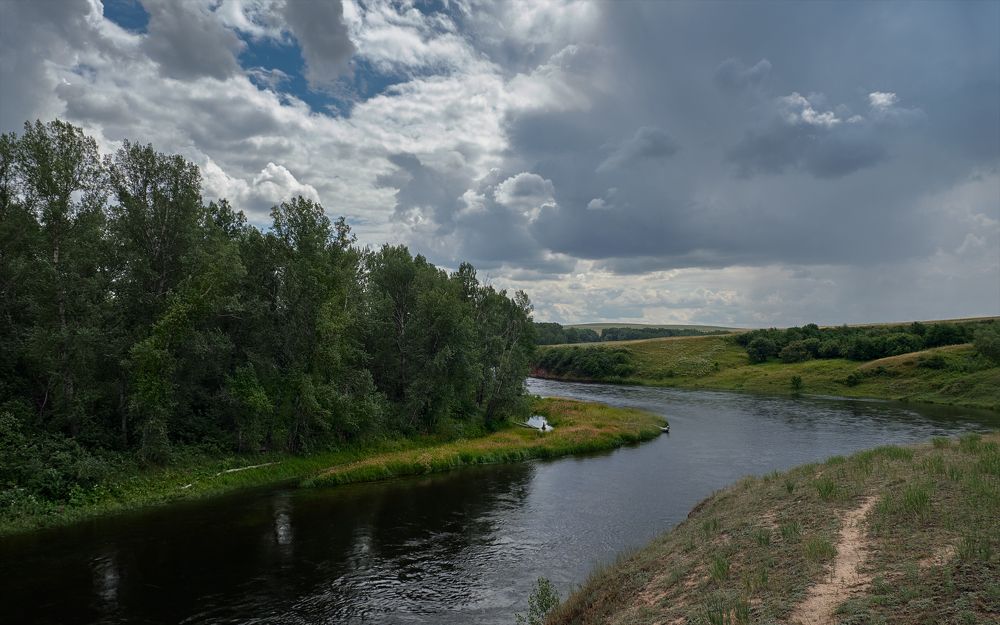 Протока Енисея. Пасмурно.