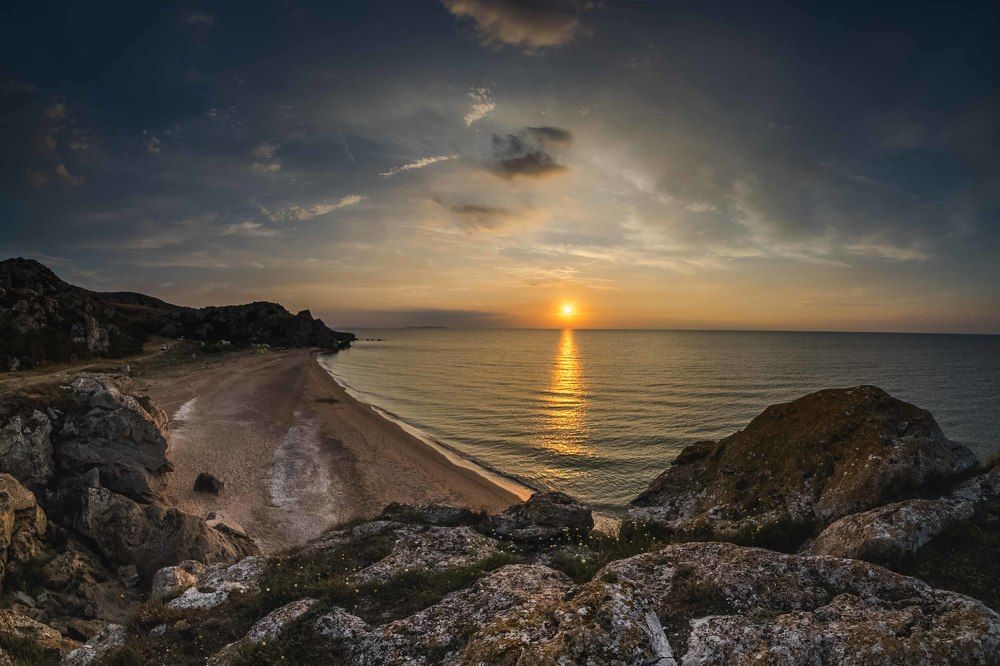 закат на море