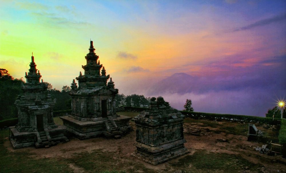 Sunrise at Gedong Songo Tample