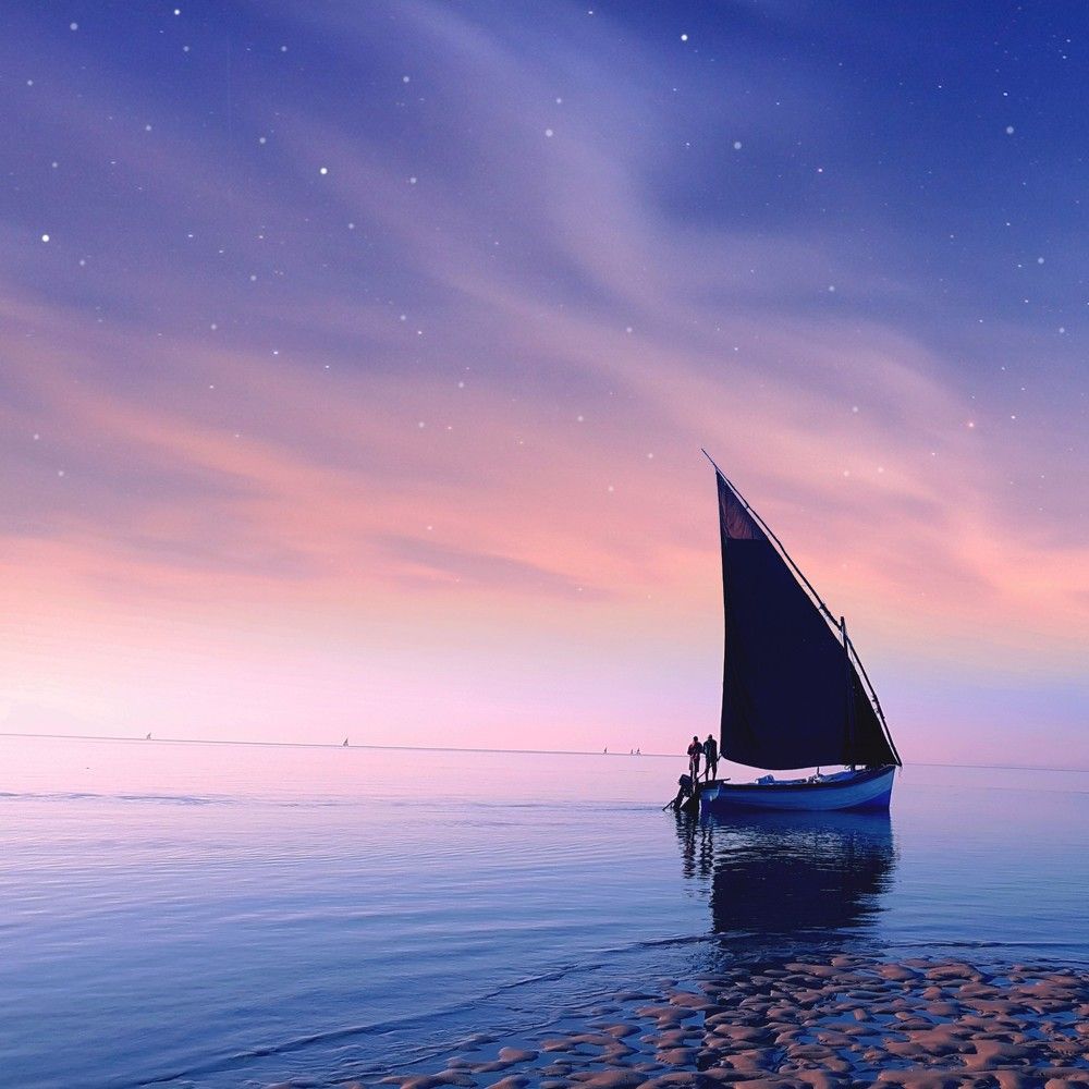 The night sky and the boat