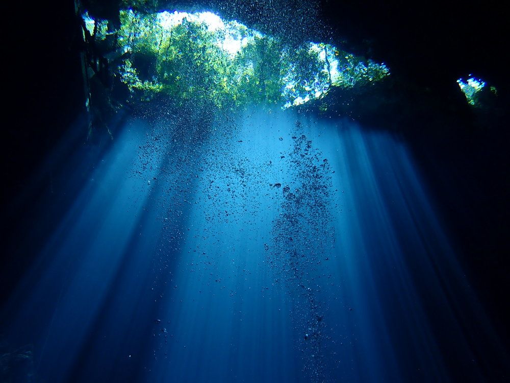Sunlight in the Mayan sacred well