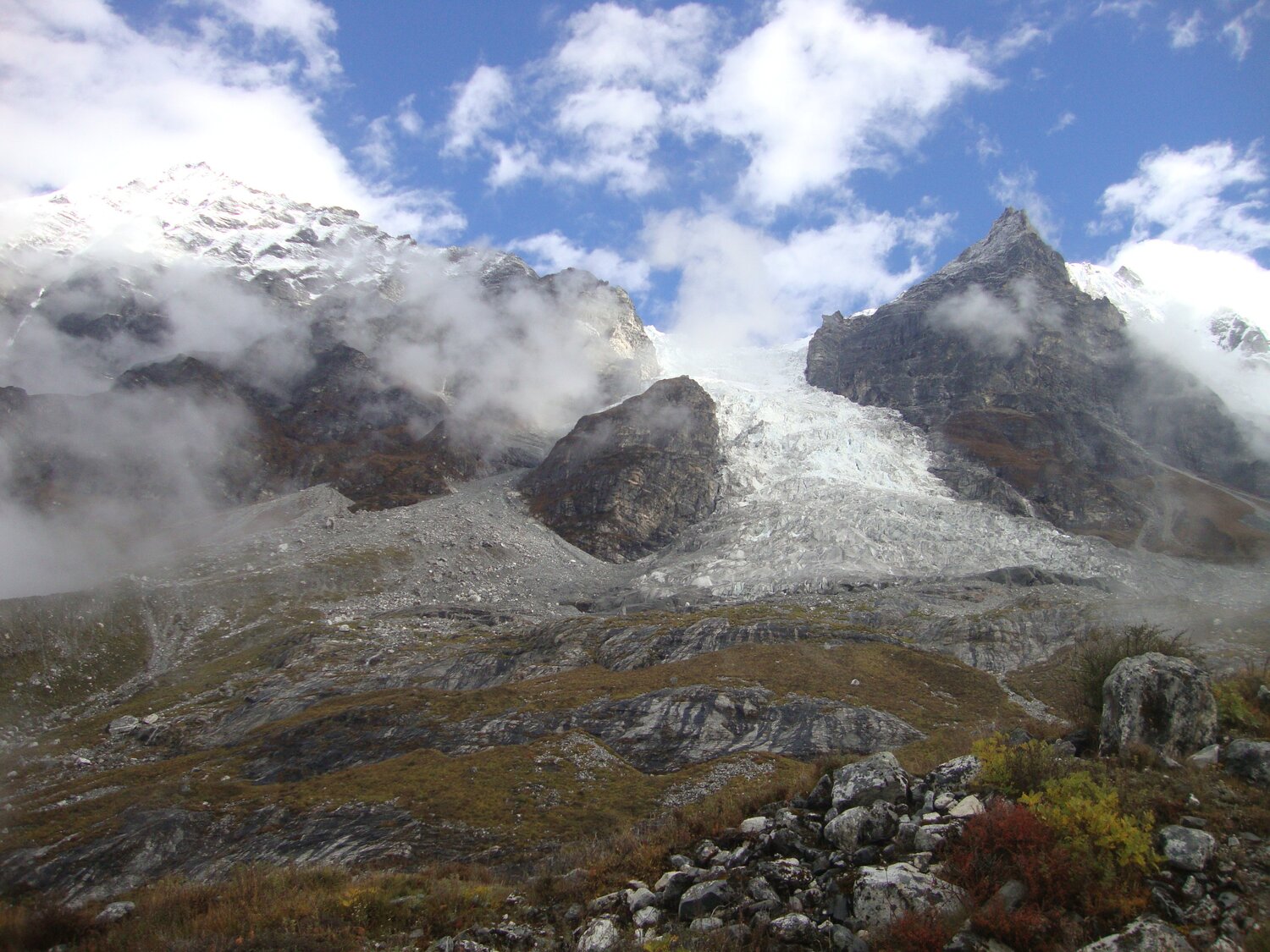Glacier of Mountain Langtang Nepal