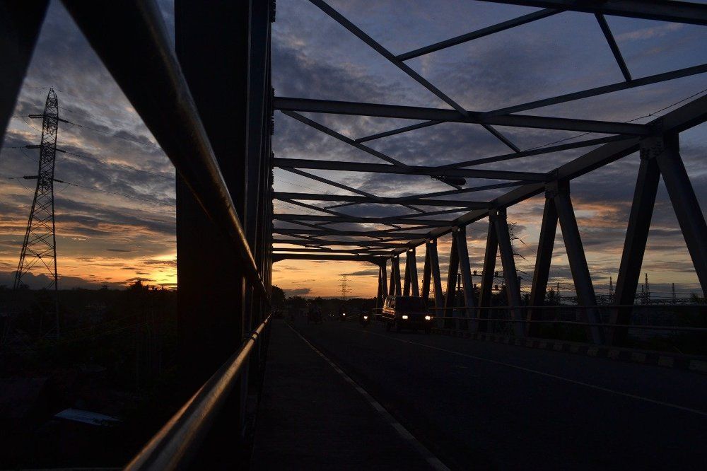 Twilight on the bridge