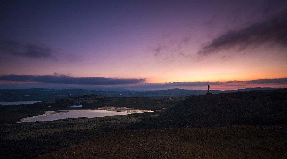 Staring at the sunset sky