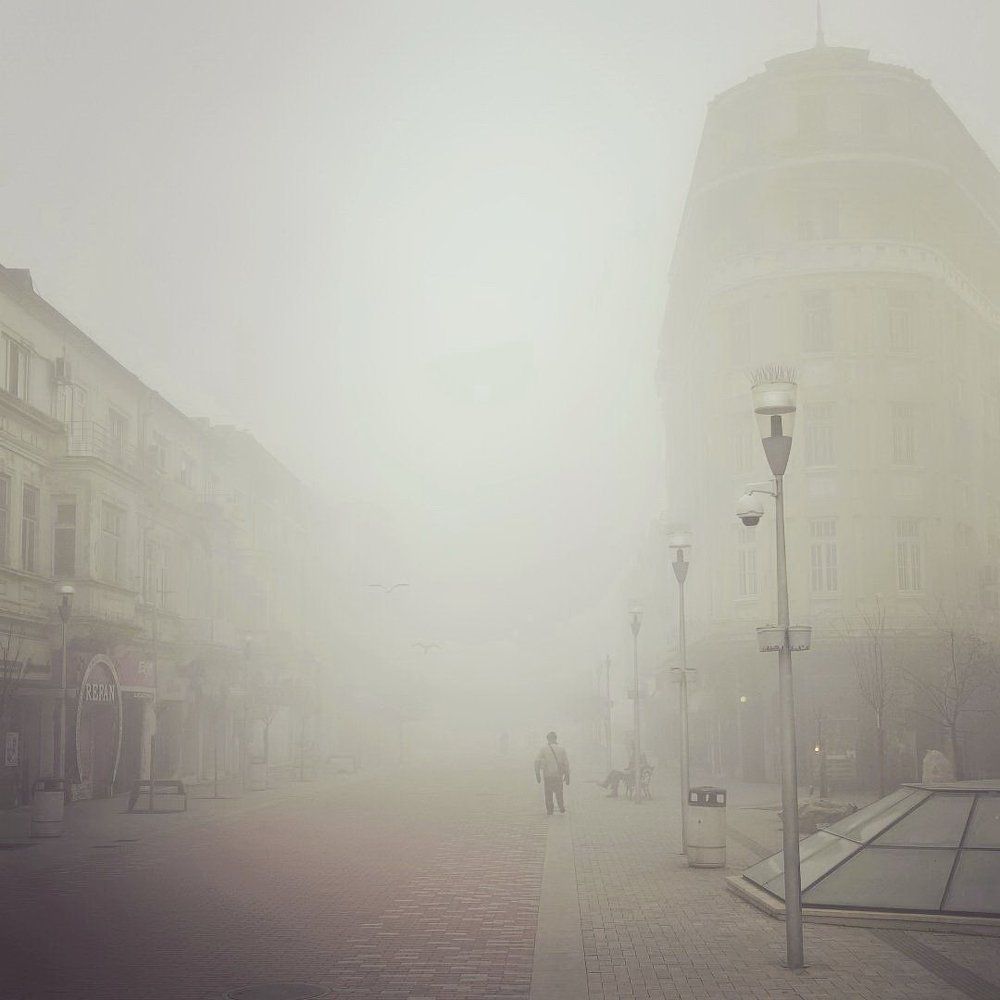 Туман в городе.