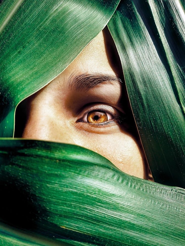 За листьями