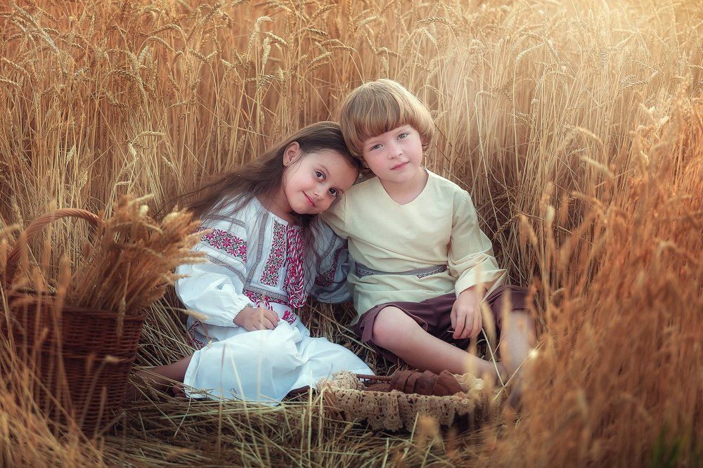 В пшеничном поле.