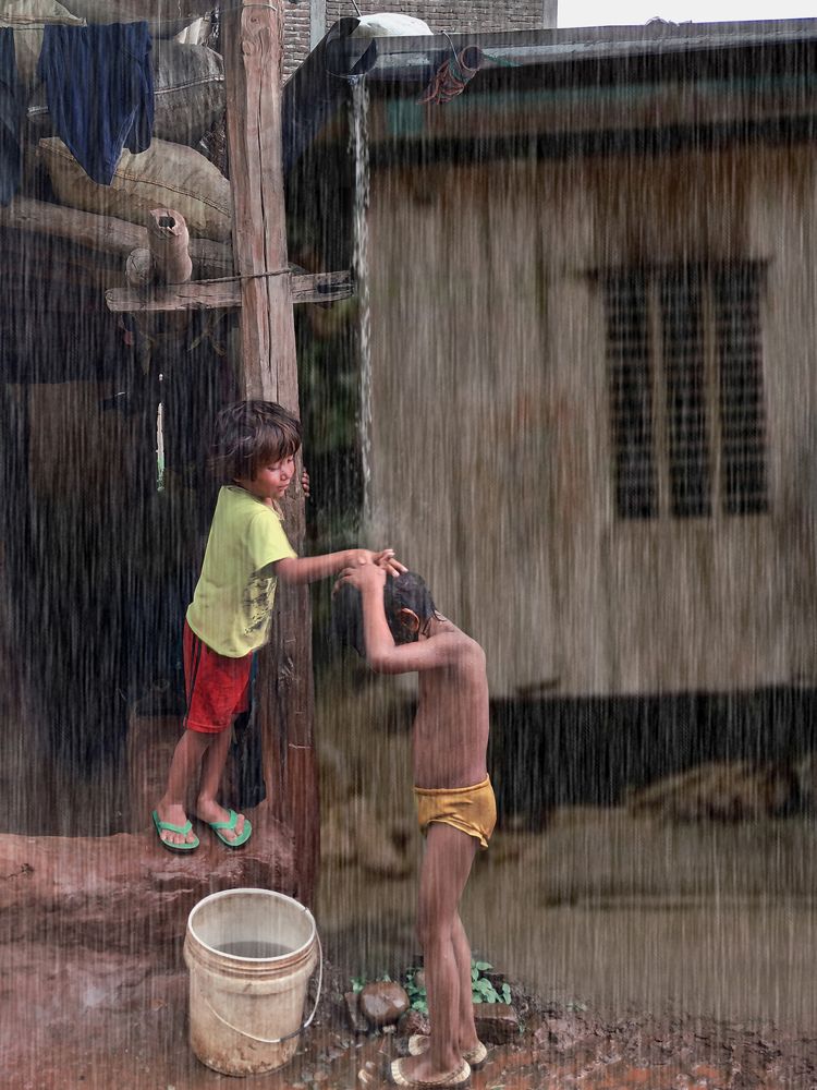Having bath with the Rain
