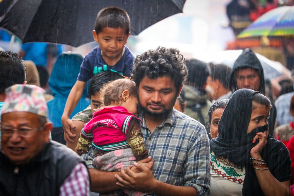 Love of father towards his baby.