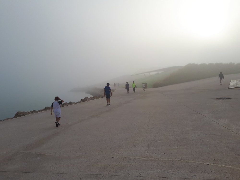 Make the sun fight the fog and come out