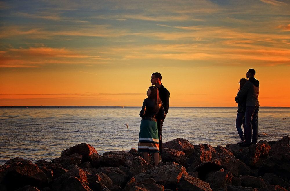 Закат на заливе