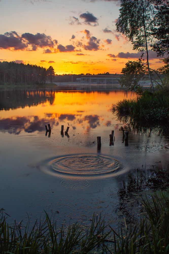 Sunset above the river