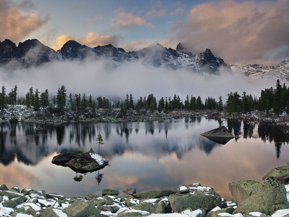 Туман на закате