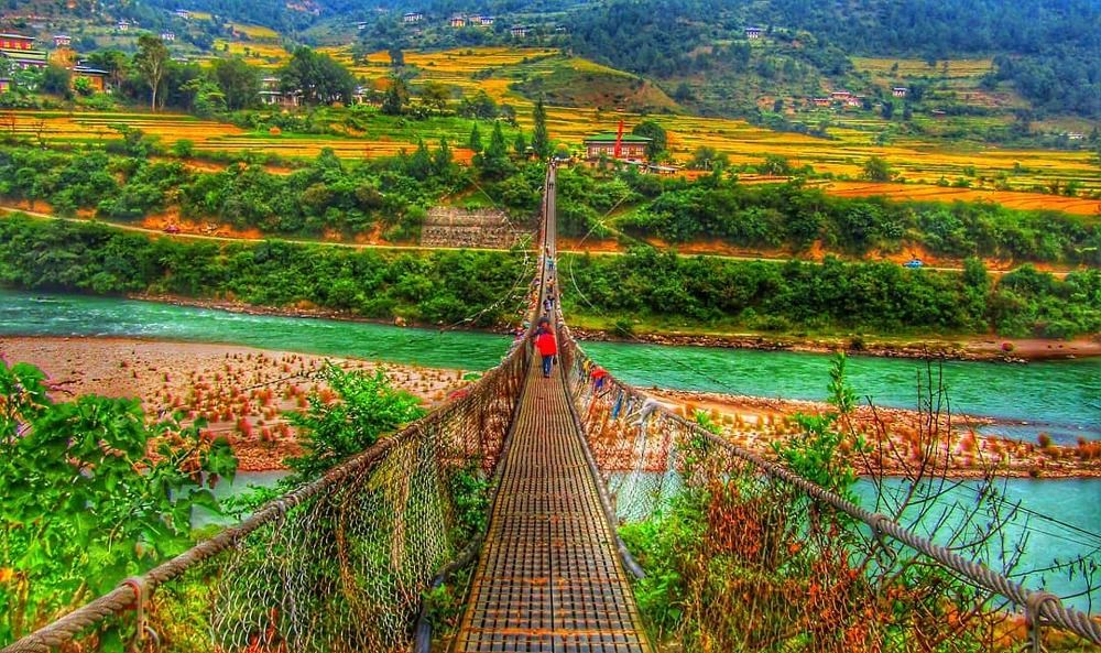 SUSPENSION BRIDGE IN BHUTAN