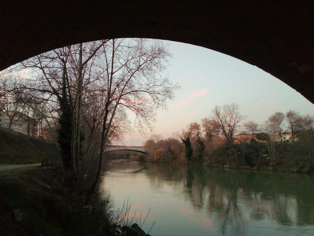 sunset at testaccio bridge