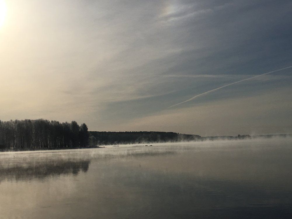 утро на водохранилище