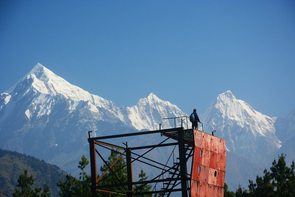 Man and the mountains