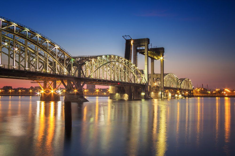 Ж\д мост через Неву, Санкт-Петербург