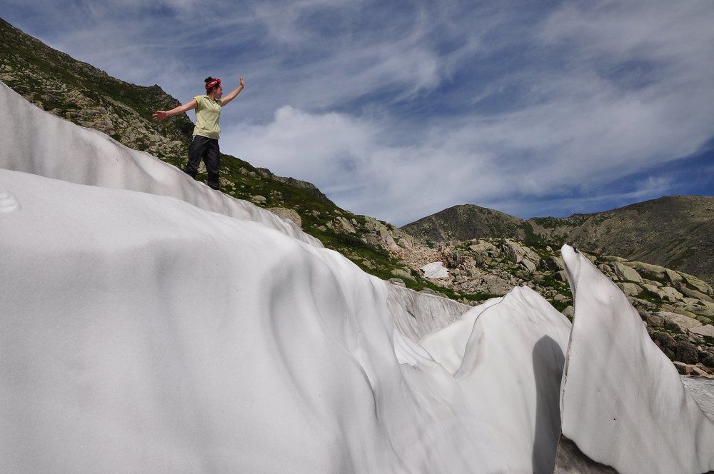 Человек на леднике