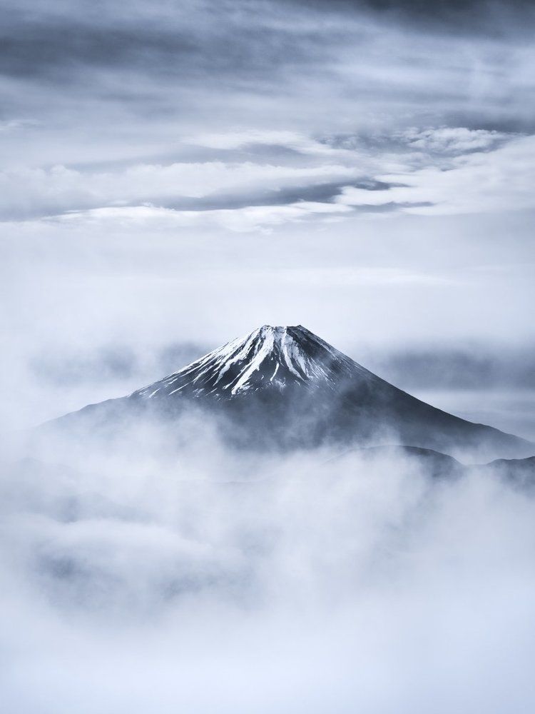 Fuji in clouds